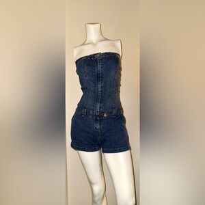 Vintage Tommy Hilfiger tube top Blue Denim romper , size :XS
